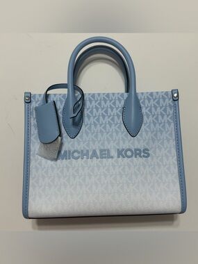 NWT Michael Kors purse MIRELLA style light blue tote bag